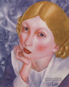 portrait autoportrait porträt Ölbilder verkaufen - Porträt von ria porträt von a kholopova 1915 Kuzma Petrov Vodkin